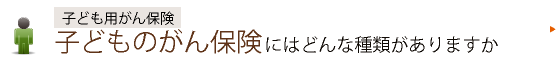 子ども用がん保険　子どものがん保険にはどんな種類がありますか