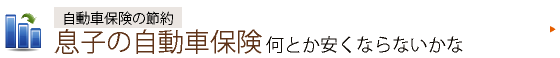 自動車保険の節約　息子の自動車保険何とか安くならないかな